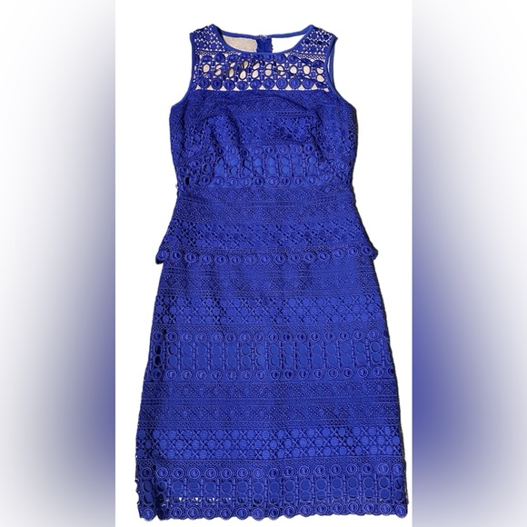 Lauren Ralph Lauren Dresses & Skirts - Lauren Ralph Lauren Blue Lace Overlay Sleeveless Dress, Size 0.